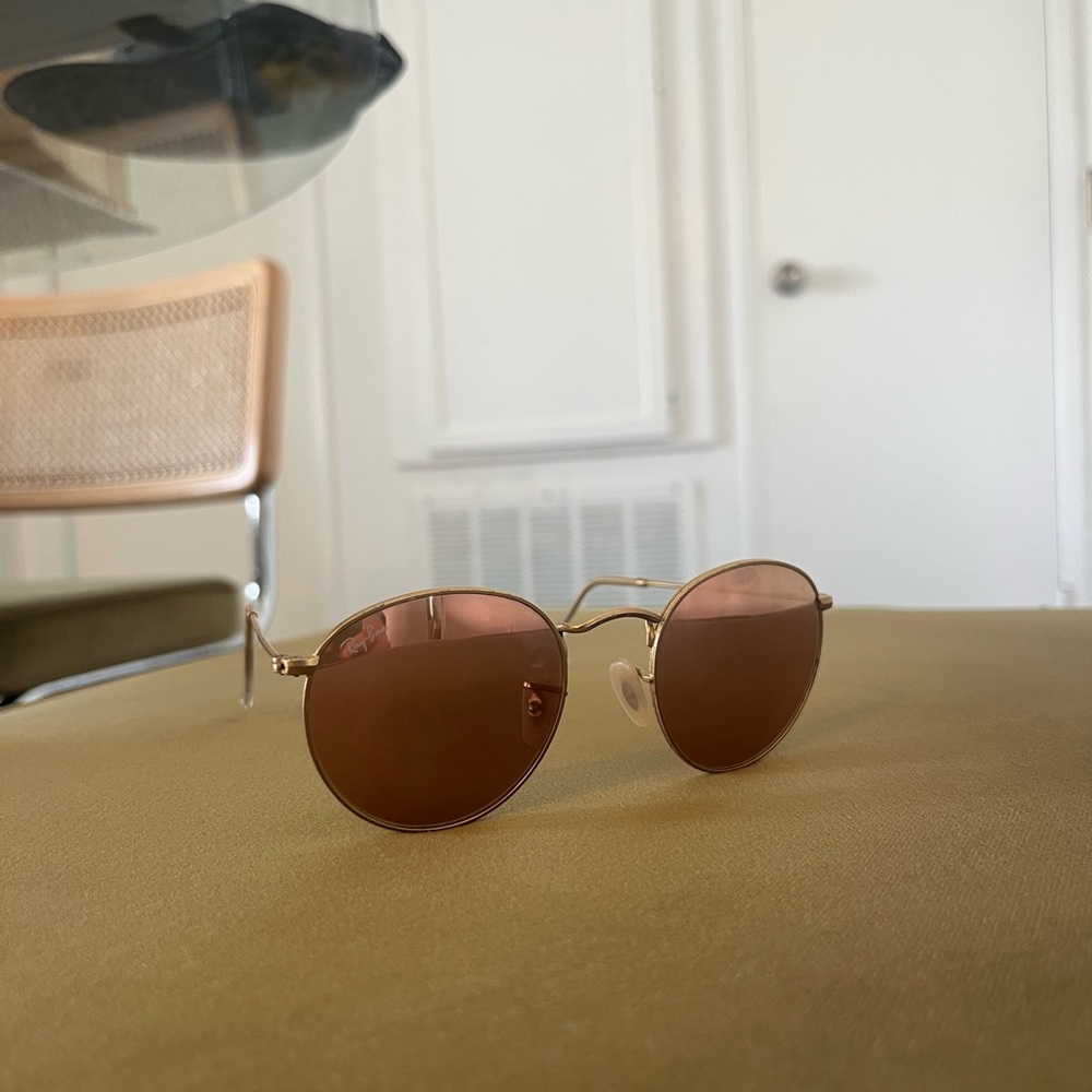 Ray-Ban Gold and Brown Sunglasses